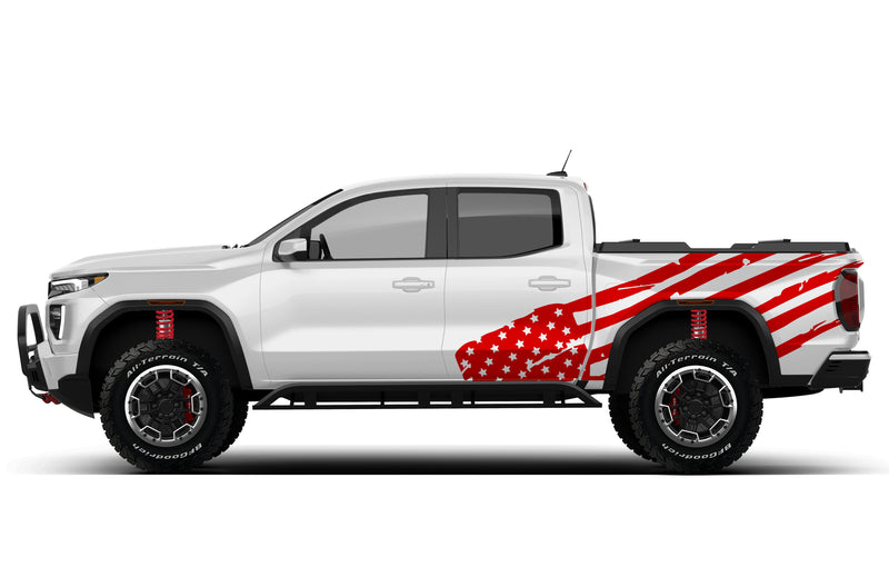 USA flag side graphics decals for GMC Canyon