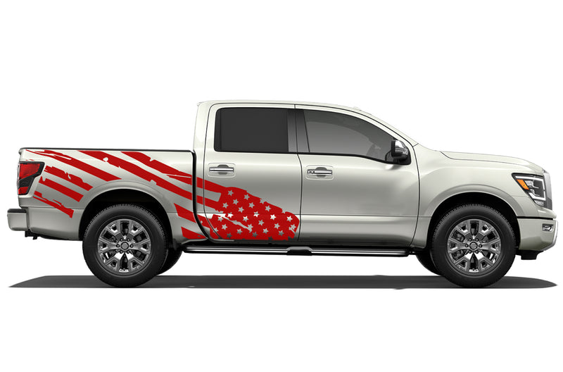 USA flag side graphics decals for Nissan Titan