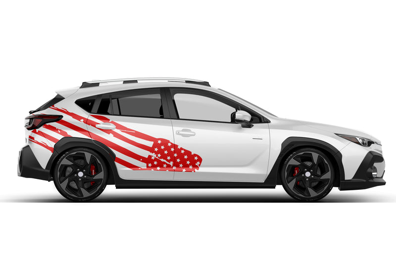 USA flag side graphics decals for Subaru Crosstrek