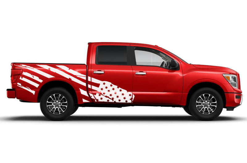 USA flag side graphics decals for Nissan Titan