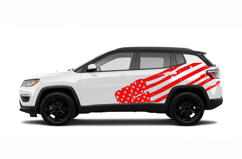 USA flag side graphics decals for Jeep Compass