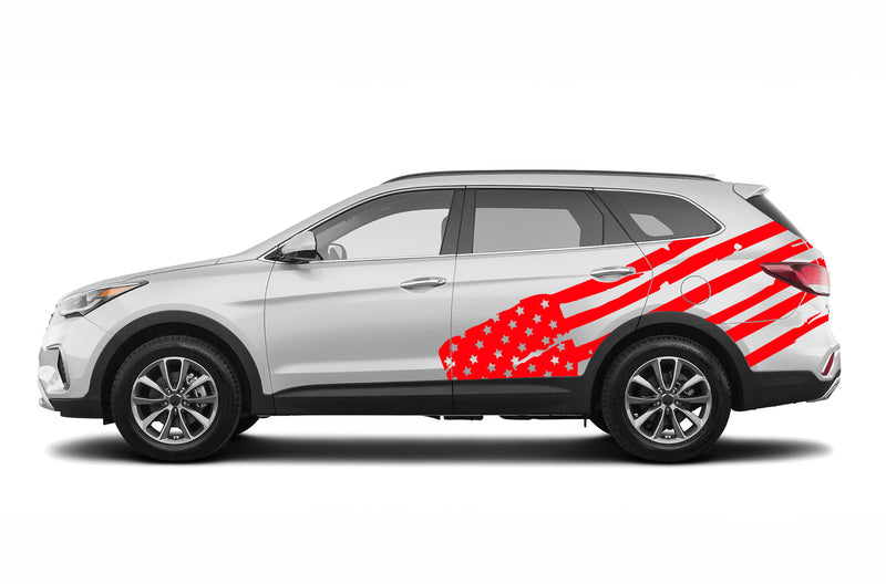 USA flag graphics decals for Hyundai Santa Fe 2019-2023