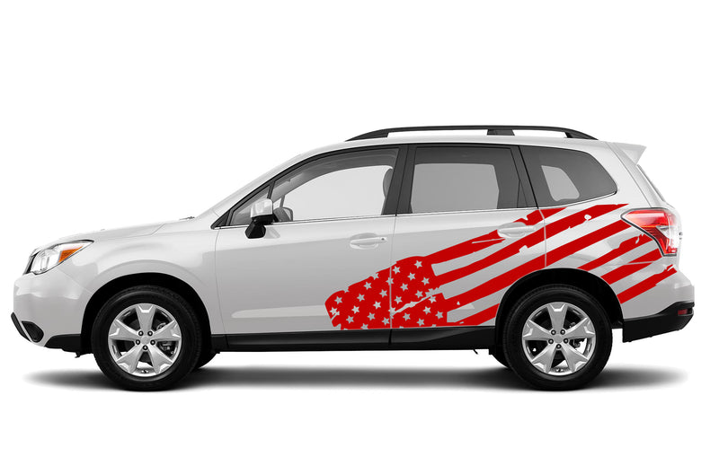 USA flag graphics decals for Subaru Forester 2014-2018