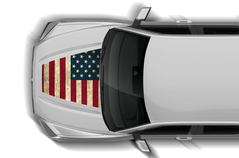 USA flag print hood graphics decals for Toyota Tundra