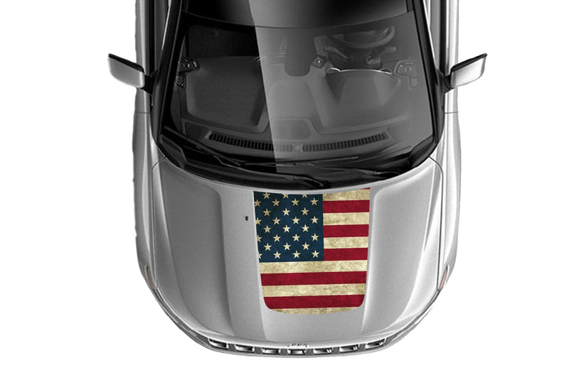 USA flag print hood graphics decals for Jeep Compass