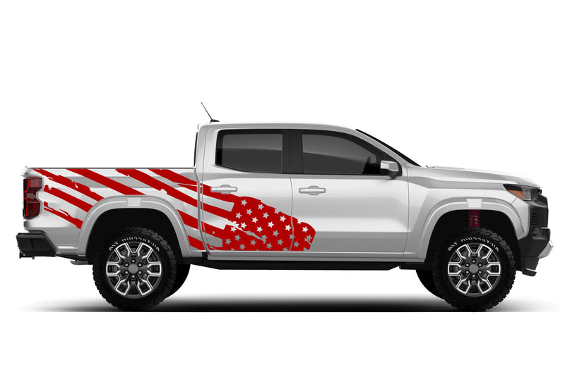 USA flag side graphics decals for Chevrolet Colorado