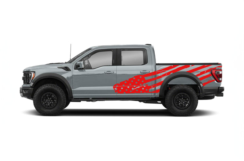 USA flag side graphics decals for Ford F150 Raptor