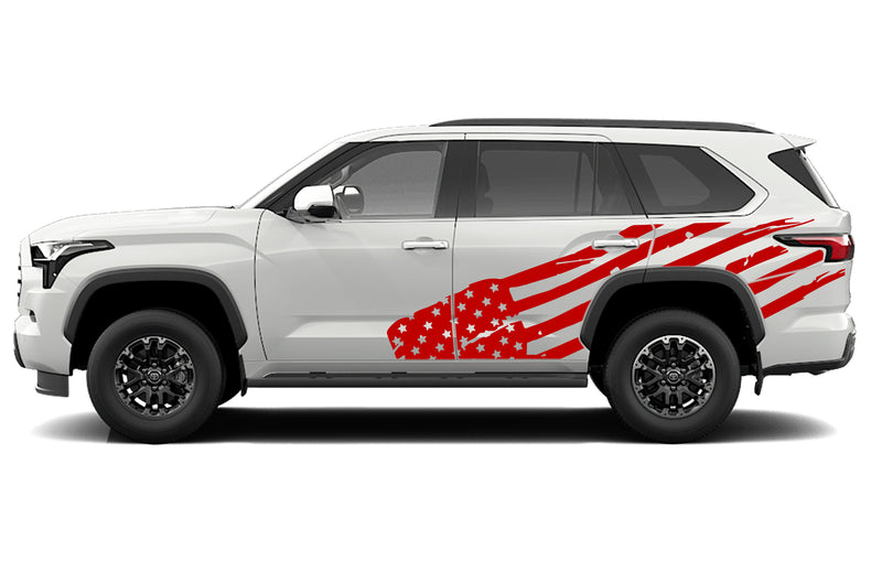 USA flag side graphics vinyl decals for Toyota Sequoia