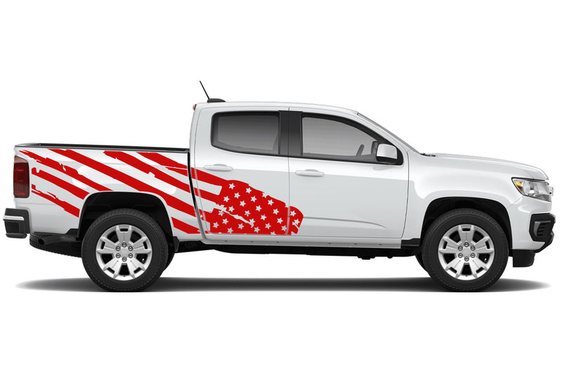 USA flag side graphics decals for Chevrolet Colorado 2015-2022