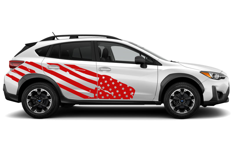 USA flag side graphics decals for Subaru Crosstrek 2018-2023