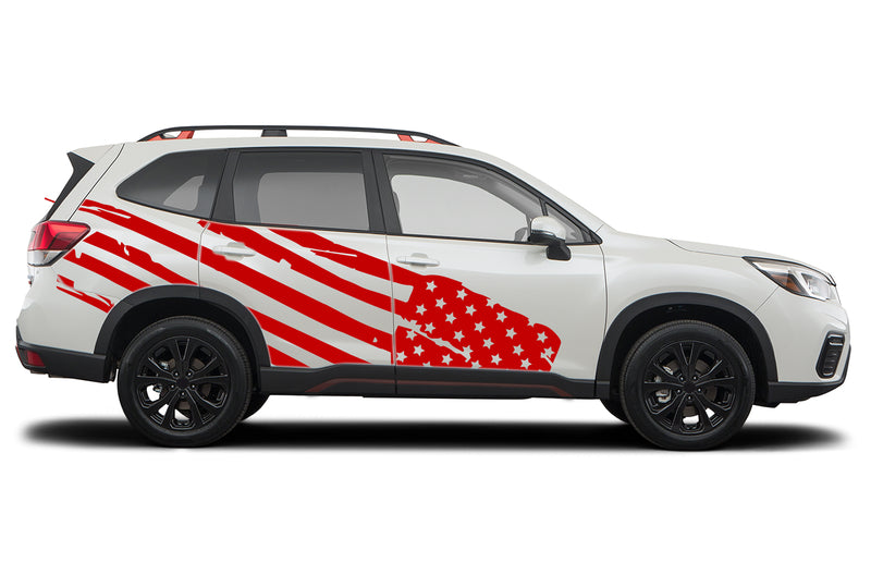 USA flag graphics decals for Subaru Forester 2019-2024