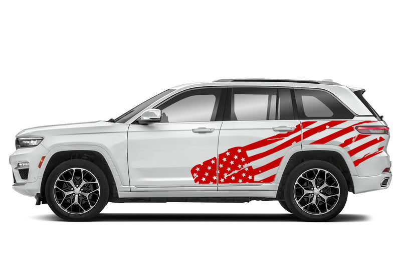 USA flag side graphics decals compatible with Jeep Grand Cherokee