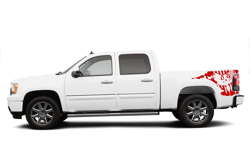 US eagle side bed graphics decals for GMC Sierra 2007-2013