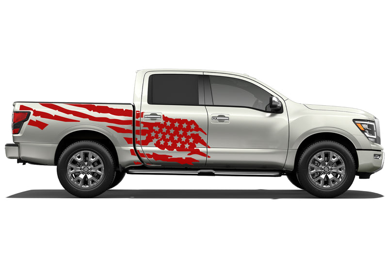 US flag side graphics decals for Nissan Titan