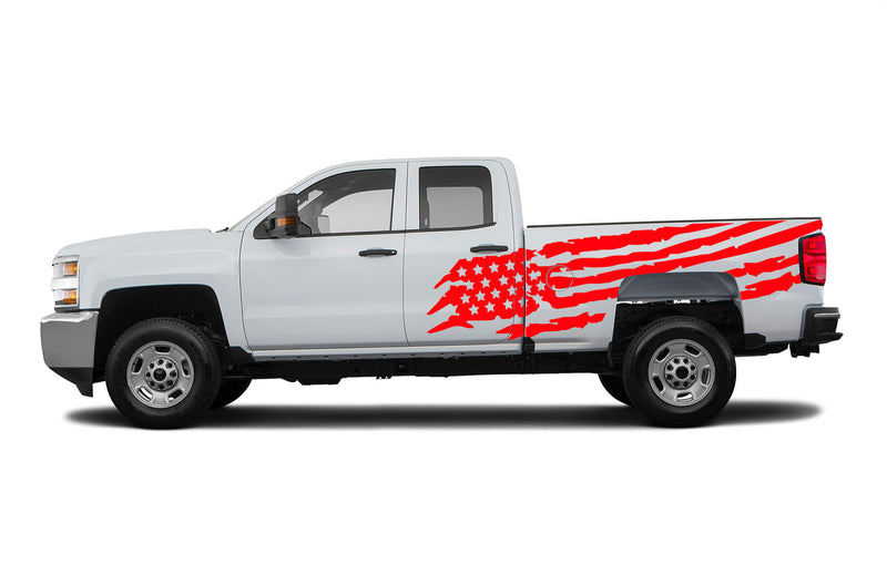 US flag graphics decals for Chevrolet Silverado 2500HD 2015-2019