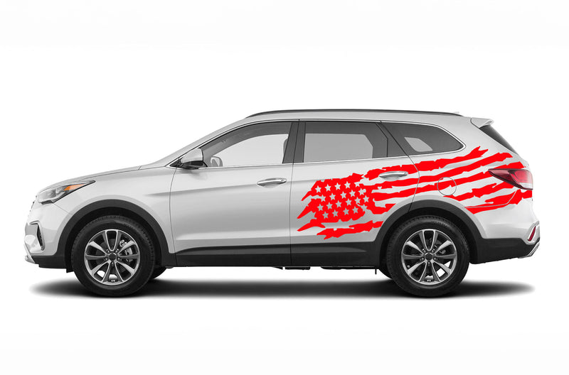 US flag graphics decals for Hyundai Santa Fe 2019-2023