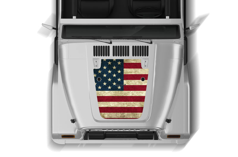 US flag print hood graphics decals for Jeep Wrangler TJ