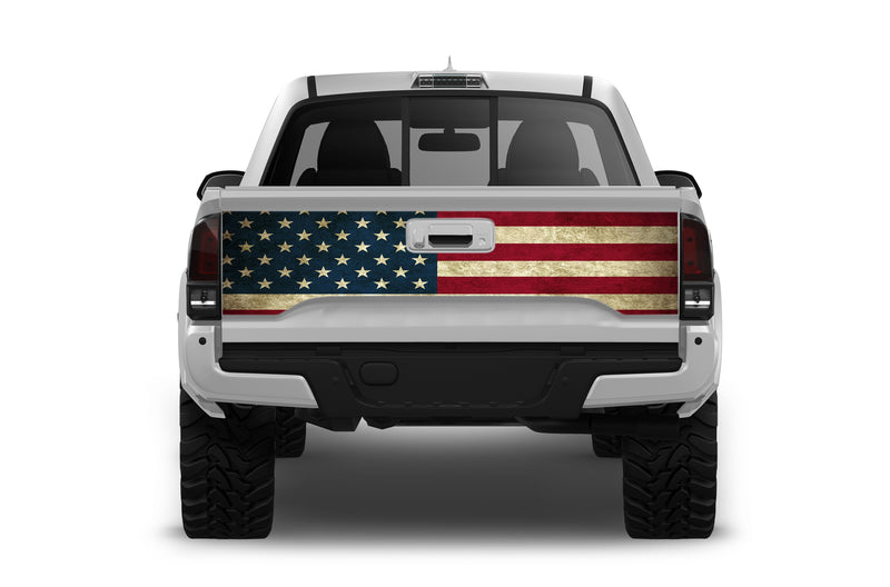 US flag print tailgate graphics decals for Toyota Tacoma