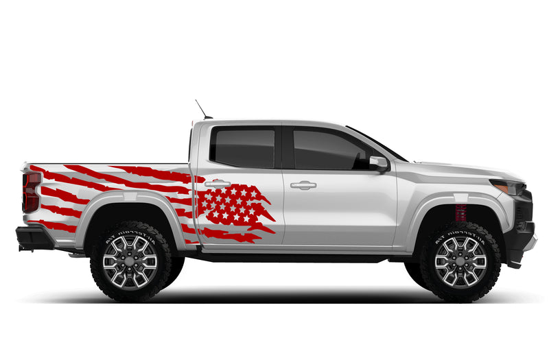 US flag side graphics decals for Chevrolet Colorado