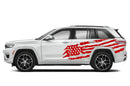 US flag side graphics decals compatible with Jeep Grand Cherokee