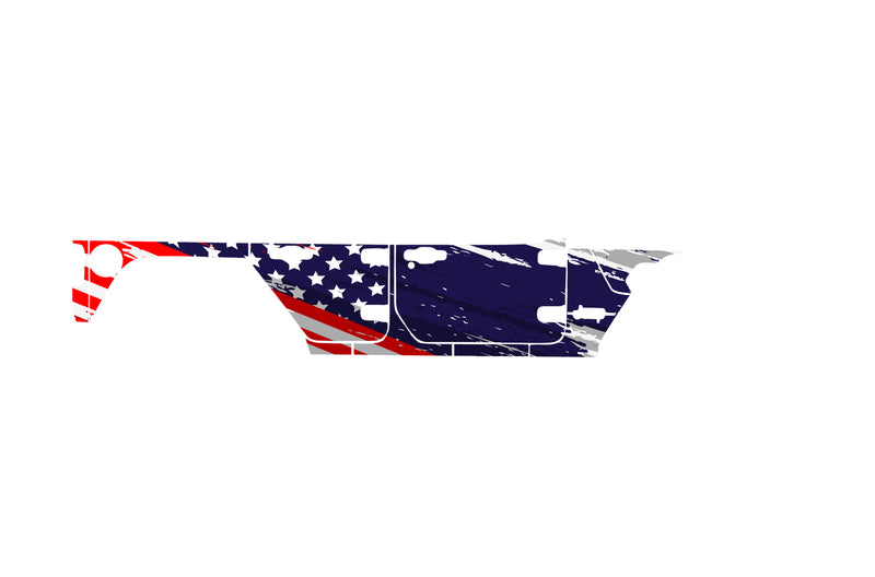 US flag style full side graphics decals for Jeep Wrangler JL