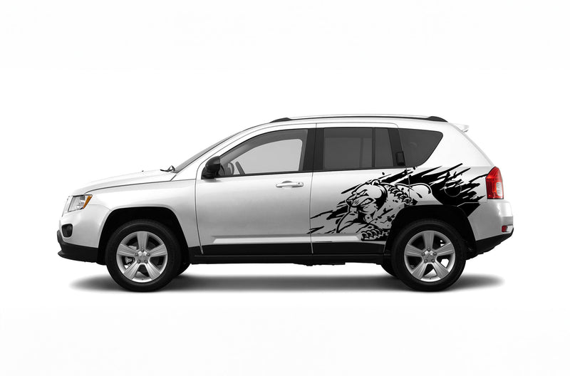 Wild bear door graphics decals compatible with Jeep Compass 2011-2017