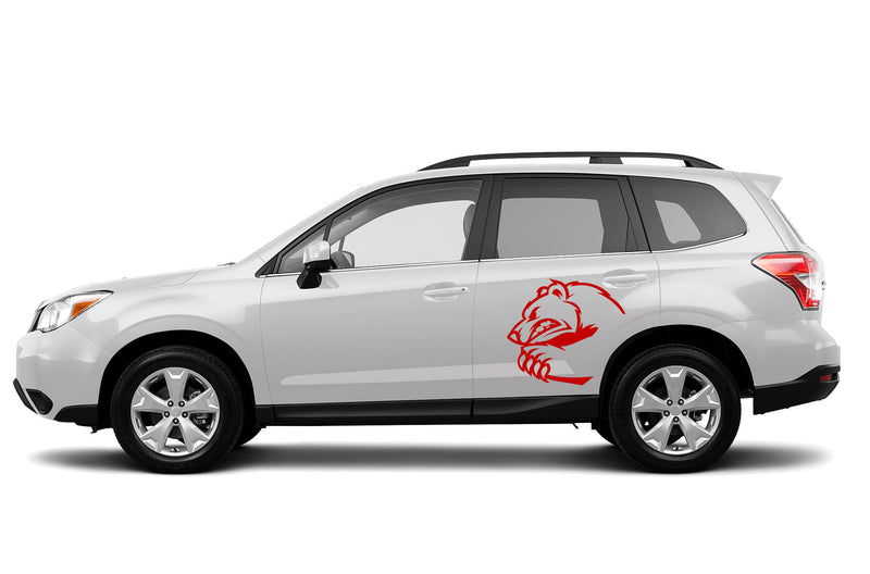 Wild bear graphics decals for Subaru Forester 2014-2018