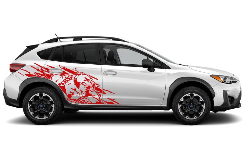 Wild bear door side graphics decals for Subaru Crosstrek 2018-2023