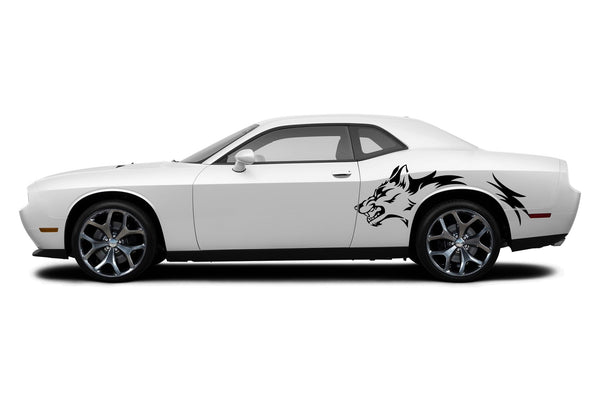 Wild wolf side graphics decals for Dodge Challenger