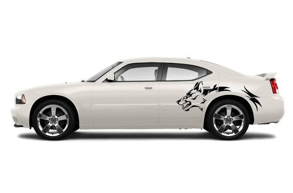 Wild wolf side graphics decals for Dodge Charger 2006-2010