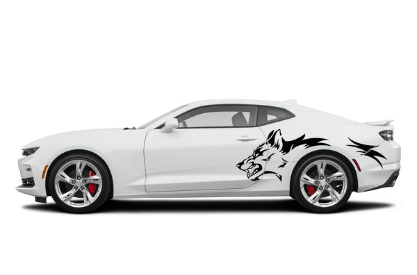 Wild wolf side graphics decals for Chevrolet Camaro