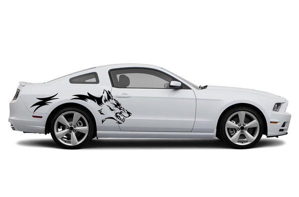 Wild wolf side graphics decals for Ford Mustang 2010-2014