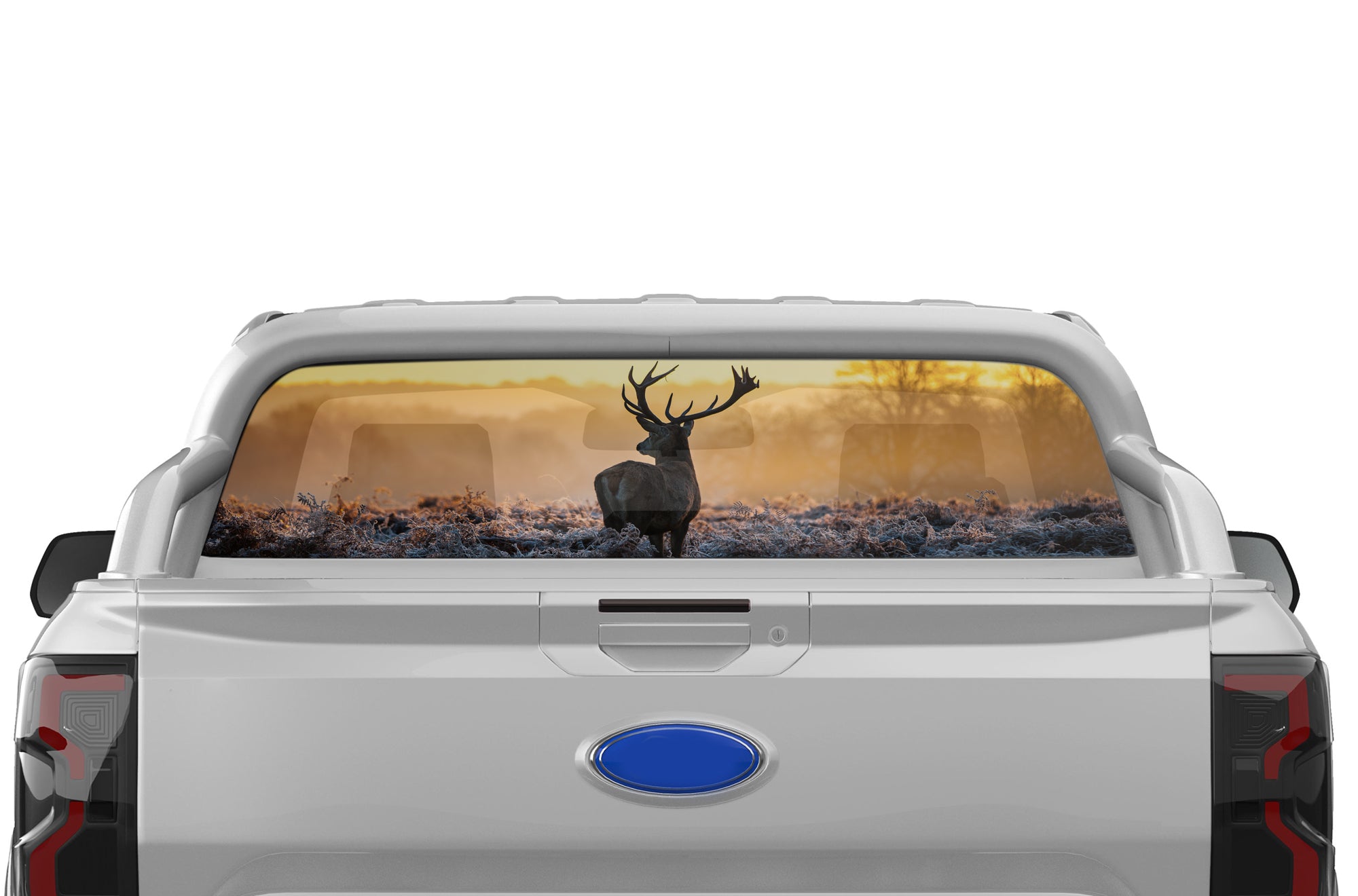 Wild deer perforated rear window decal for Ford Ranger 2019-2023