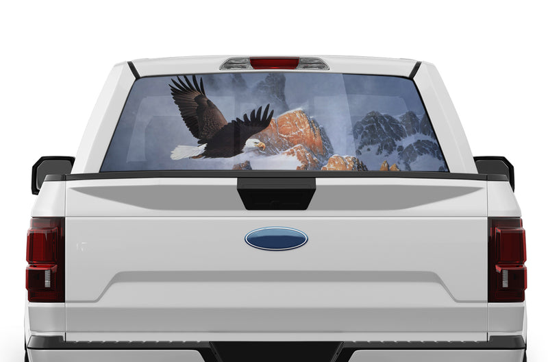 Wild eagle perforated rear window decal for Ford F150 2015-2020