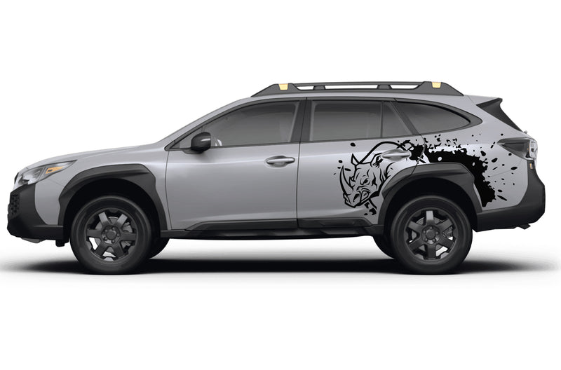 Wild rhino splash side graphics decals for Subaru Outback