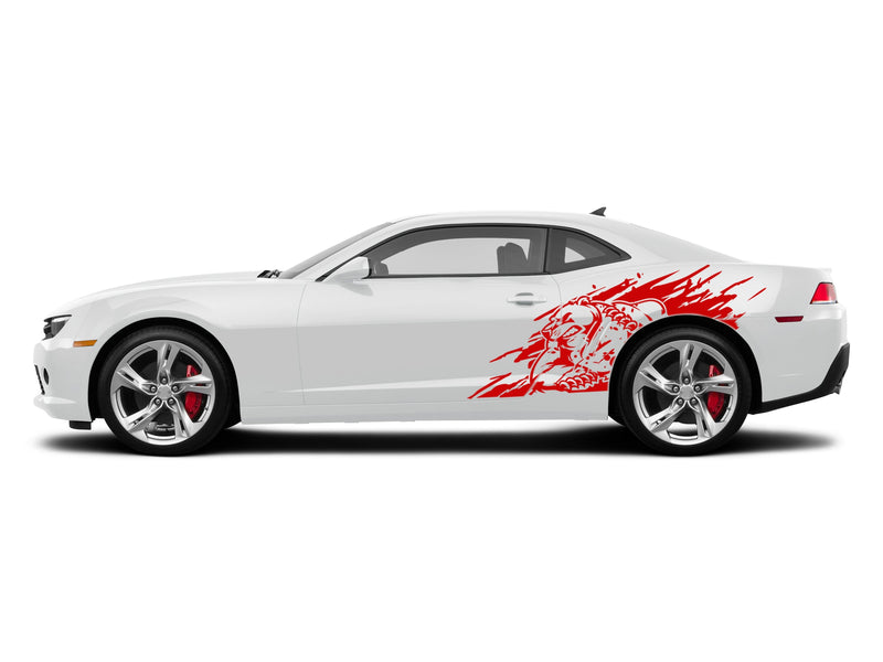 Wild bear side graphics decals for Chevrolet Camaro 2010-2015