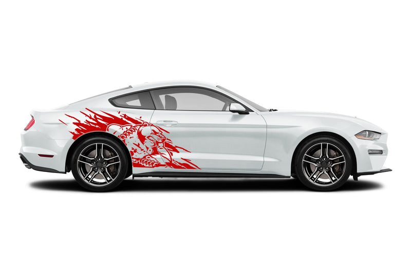 Wild bear side graphics decals for Ford Mustang