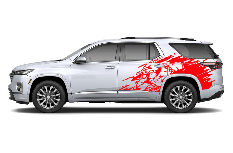 Wild bear splash graphics decals for Chevrolet Traverse 2018-2023