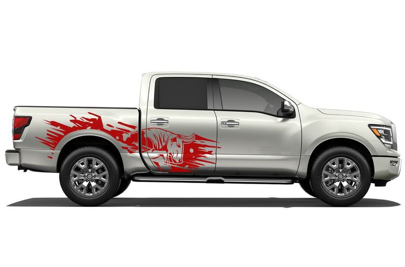 Wild bull splash side graphics decals for Nissan Titan