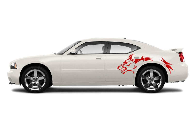 Wild wolf side graphics decals for Dodge Charger 2006-2010