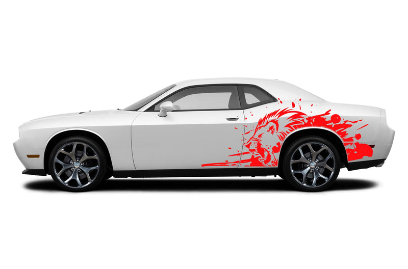 Wild lion side graphics decals for Dodge Challenger