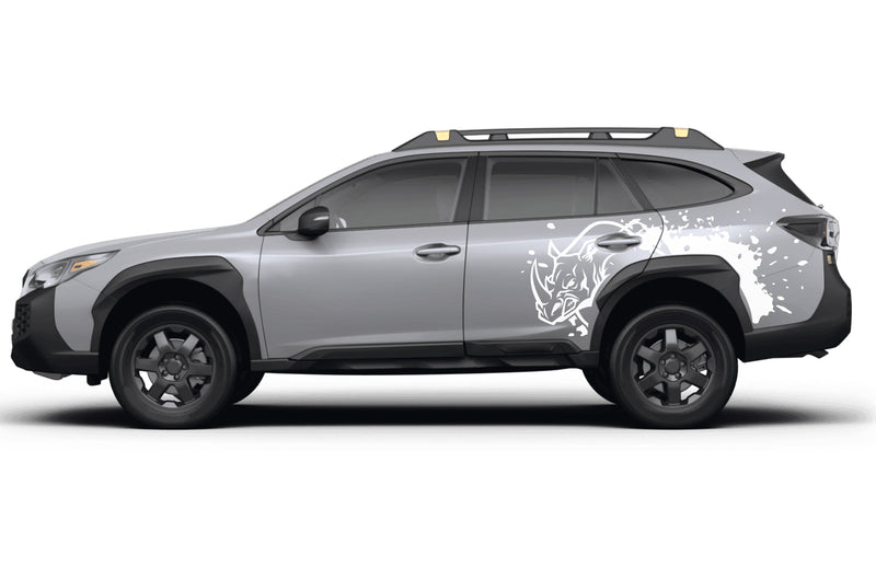 Wild rhino splash side graphics decals for Subaru Outback