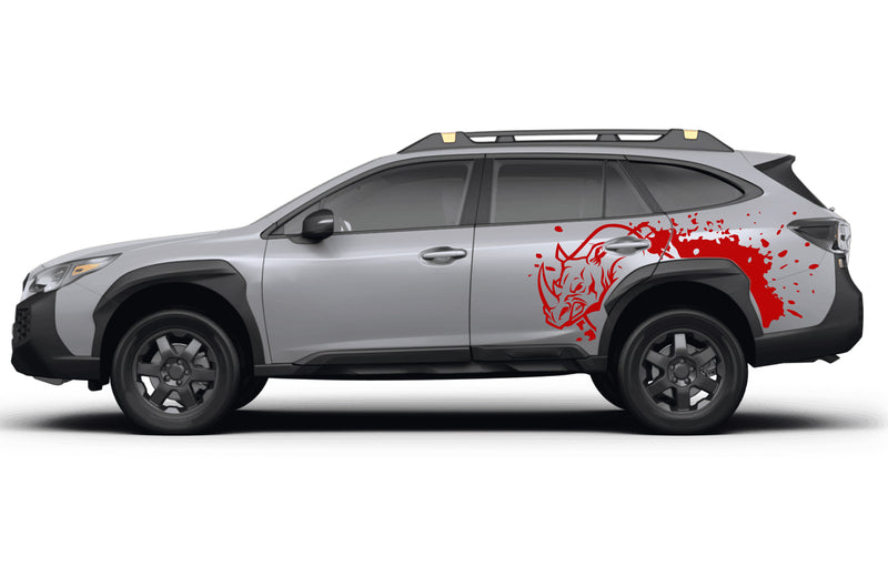 Wild rhino splash side graphics decals for Subaru Outback