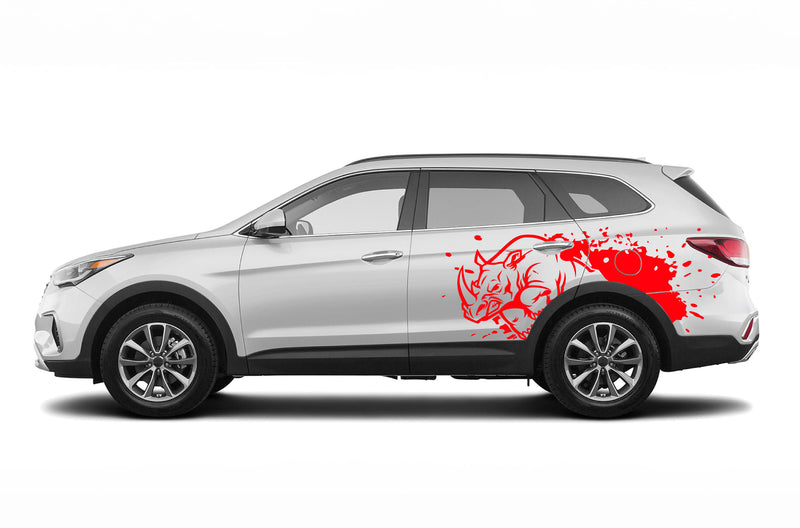 Wild rhino splash graphics decals for Hyundai Santa Fe 2019-2023