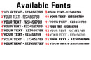 Custom arm cylinder signs and vinyl lettering for excavators