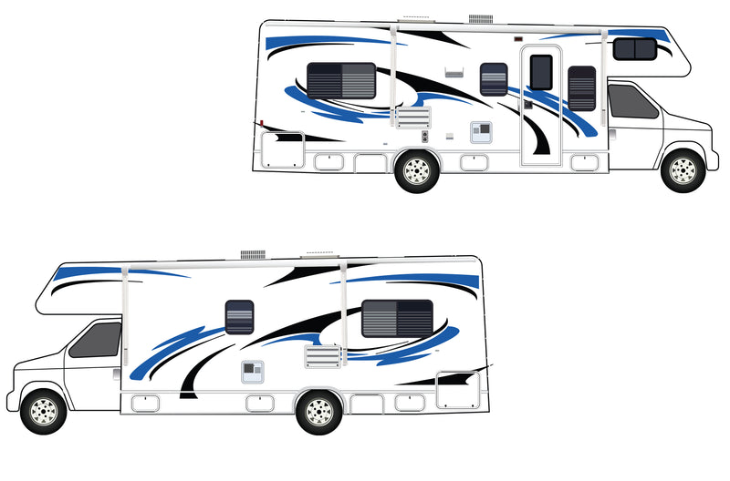 Type C Rv Sticker Replacement graphics decals for RVs Motorhome Class C (kit RG15006)