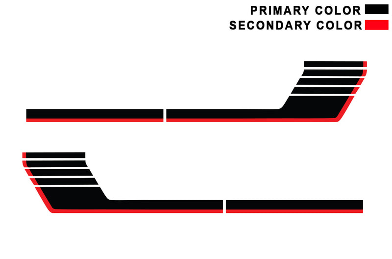 Retro-style double hash stripes graphics decals, compatible with Chevrolet Colorado