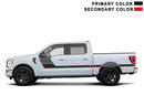 Retro-style double hash stripes graphics decals, compatible with Ford F150