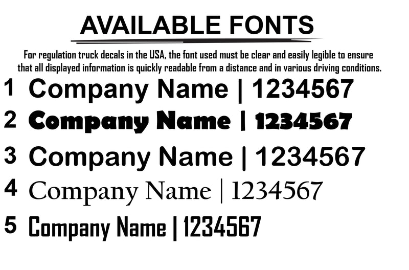 Custom regulation decals for pickup trucks