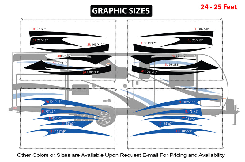 Replacement Rv Graphics Decals Replacement graphics decals for RVs Travel Trailer (kit RG15003)